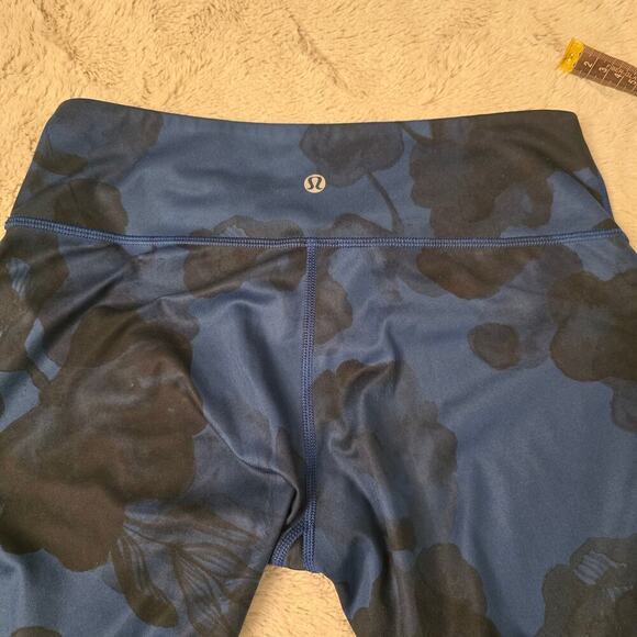 Lululemon Wunder Under Crop II Sz 6 Luxtreme Jumbo Inky Floral Black Inkwell - Picture 7 of 9